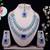Blue rhodium premium designer american diamond and stone work necklace set