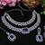 Blue rhodium premium designer american diamond and stone work necklace set