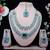 Green rhodium premium designer american diamond and stone work necklace set