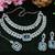 Green rhodium premium designer american diamond and stone work necklace set