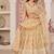 Beige Net Embroidered & Zari Work Semi Stitched Lehenga Choli
