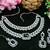 Green rhodium premium designer american diamond and stone work necklace set