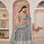 Grey Net Embroidered & Zari Work Semi Stitched Lehenga Choli