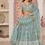 Sea Green Net Embroidered & Zari Work Semi Stitched Lehenga Choli