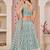 Sea Green Net Embroidered & Zari Work Semi Stitched Lehenga Choli