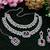 Maroon rhodium premium designer american diamond and stone work necklace set