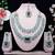 Green rhodium premium designer american diamond and stone work necklace set