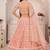 Light Pink Net Embroidered & Zari Work Semi Stitched Lehenga Choli