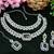 Green rhodium premium designer american diamond and stone work necklace set