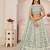 Light Green Net Embroidered & Zari Work Semi Stitched Lehenga Choli