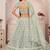 Light Green Net Embroidered & Zari Work Semi Stitched Lehenga Choli