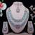 Pink rhodium premium designer american diamond and stone work necklace set