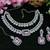 Pink rhodium premium designer american diamond and stone work necklace set
