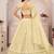 Yellow Net Embroidered & Zari Work Semi Stitched Lehenga Choli