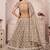 Brown Net Embroidered & Zari Work Semi Stitched Lehenga Choli