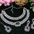 Purple rhodium premium designer american diamond and stone work necklace set