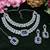 Blue rhodium premium designer american diamond and stone work necklace set