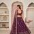 Wine Net Embroidered & Zari Work Semi Stitched Lehenga Choli