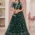 Green Net Embroidered & Zari Work Semi Stitched Lehenga Choli