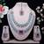 Pink rhodium premium designer american diamond and stone work necklace set