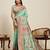 sea green minakari and zari work color ful border silk blend saree with blouse