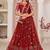 Red Net Embroidered & Zari Work Semi Stitched Lehenga Choli