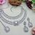 White rhodium premium designer american diamond and stone work necklace set