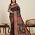 black minakari and zari work ful border silk blend saree with blouse