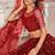 Red Net Embroidered & Zari Work Semi Stitched Lehenga Choli