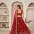 Red Net Embroidered & Zari Work Semi Stitched Lehenga Choli