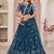 Peach Net Embroidered & Zari Work Semi Stitched Lehenga Choli