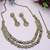 Gold yellow gold premium designer american diamond and stone work necklace set