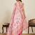 pink minakari and zari work color ful border silk blend saree with blouse