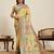 yellow minakari and zari work ful border silk blend saree with blouse