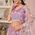 Lavender Net Embroidered & Zari Work Semi Stitched Lehenga Choli