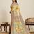 yellow minakari and zari work ful border silk blend saree with blouse