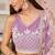 Lavender Net Embroidered & Zari Work Semi Stitched Lehenga Choli