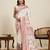 white minakari and zari work color ful border silk blend saree with blouse