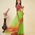 Parrot green kota doriya cotton silk saree with blouse