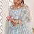 Sky Blue Net Embroidered & Zari Work Semi Stitched Lehenga Choli