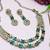 Green yellow gold premium designer american diamond and stone work necklace set