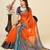 Orange kota doriya cotton silk saree with blouse