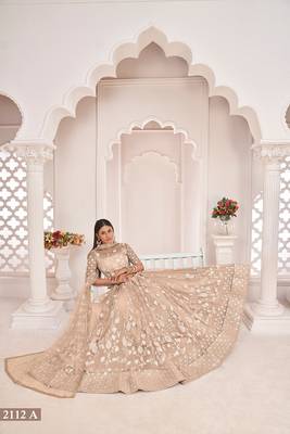 Chiku Net Embroidered & Zari Work Semi Stitched Lehenga Choli 4