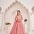 Orange Net Embroidered & Zari Work Semi Stitched Lehenga Choli