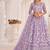Lavender Net Embroidered & Zari Work Semi Stitched Lehenga Choli