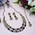 Blue yellow gold premium designer american diamond and stone work necklace set