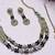 Blue yellow gold premium designer american diamond and stone work necklace set