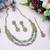 Green yellow gold premium designer american diamond and stone work necklace set