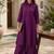 Fashion petals violet cotton schiffli work embroidery  kurta set