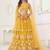 Mustard Net Embroidered & Thread Work Semi Stitched Lehenga Choli
